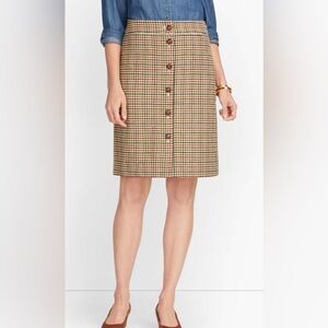 Talbots Multi-Color Button-Front Pencil Skirt